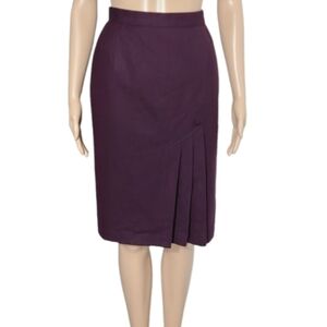 Vintage Esseci 100% Wool Pencil Skirt Womens Pleated Skirt Size 6 Made in Italy